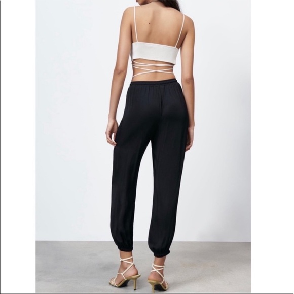 2 x Lightweight Satin Jogger Pants, Zara & Solaris Style, XS/S - Picture 4 of 12